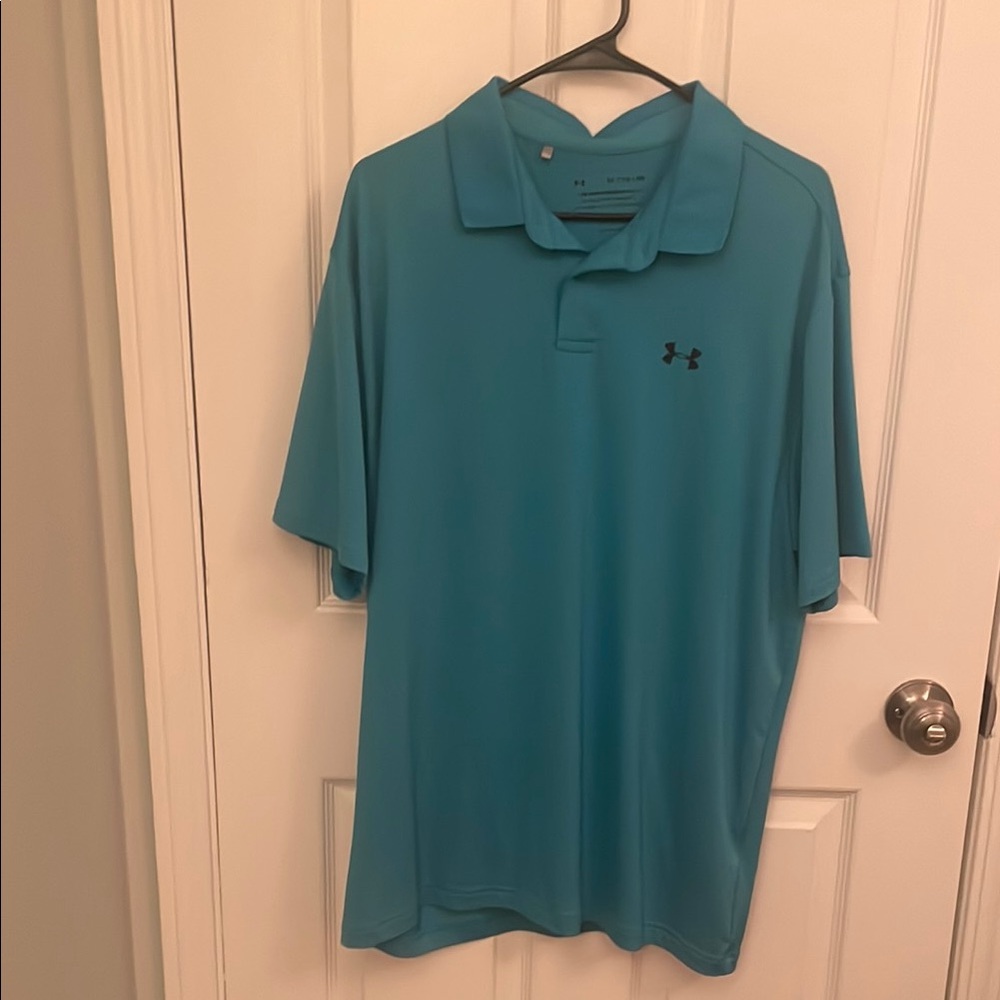 Under Armour Blue Polo Shirt Casual Short-Sleeve Golf Shirt XL